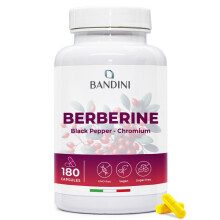 Bandini Berberine 500mg Pure high Dosage | 180 Vegan Capsules - Pure Berberin HCl from Berberis Aristata 97% + Chromium and Black Pepper | Maximum A