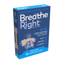 Breathe Right Original Tan, Beige Large 10 Pieces, Nasal Strips for