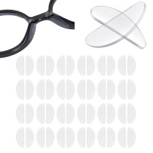24 Pairs Silicone Glasses Nose Pads, 1mm Ultra-Thin Anti-Slip Adhesive Eyeglass Nose Grips, Clear Replacement Nose Cushions Protectors to Stop Glasse