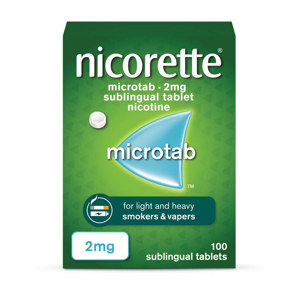 Nicorette Microtab 2Mg Sublingual Tablet (100 Pieces), Smoking Cessation Aid To