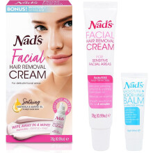 Nad's Facial Hair Removal Cream and Soothing Balm, All Skin Types, Face hair Remover, 28g (packaging may vary)