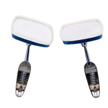 1Pair Chrome Side Wing Door Mirror for Peugoet 504 1962-1975 Universal Classic 65mm Fixing Hole Spacing Rearview Mirror
