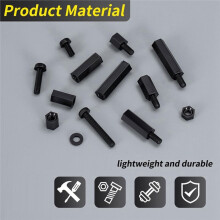 Kit de 580 Piezas de Separadores de Nailon Negro M3 con Espaciadores, Tornillos y Tuercas - Separadores y Tornillos para Montaje de Placas Base y PCB