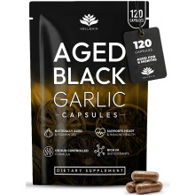 Aged Black Garlic 12,000mg - 120 Capsules | Black Garlic Bulb Extract 100:1 | Aged for Over 6 Months | Antioxidant and Cholesterol Support | Gluten F