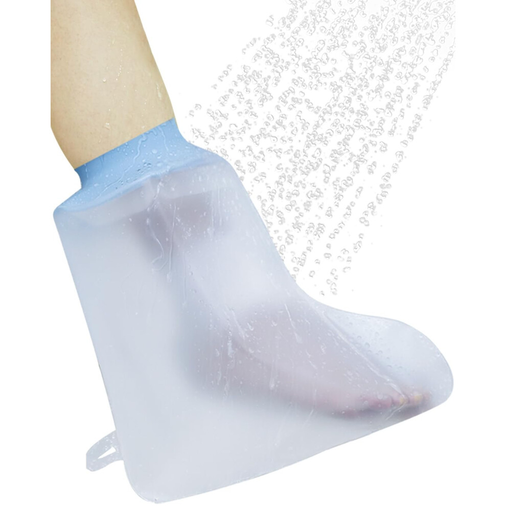 Curesquad Waterproof Cast Cover For Foot, Reusable Elastic Ankle Cast Protector, Soft Comfortable Shower Cast Bag For Adult Bandage Wound Care
