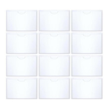Set van 12 kaarthouders voor gehandicaptenparkeerkaarten voor de voorruit - 6x9cm transparante zelfklevende hoesjes - herbruikbare