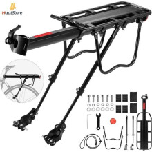 Verstelbare bagagedrager voor mountainbikes - HAUTSTORE - Universeel - Aluminiumlegering - Zwart