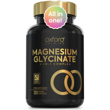 Advanced Magnesium Glycinate 4-in-1 Complex | Made in The UK | 1233mg of Mag Bisglycinate, Citrate, Malate & Taurate | Magnesium Supplements | More V