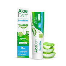 Aloe Dent - Sensitive Aloe Vera Gel Toothpaste - Fluoride Free - Prevents Plaque, Supports Sensitive Gums & Freshens Breath - Vegan, Cruelty Free & S