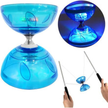 LED-diabolo met drievoudig kogellagersysteem - Lichtgevende diabolo-jongleerset voor kinderen en volwassenen - Uitrusting