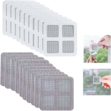 Reparatiepatches voor muggennetten - FOLAYA - 20 stuks - Klittenbandsluiting - Glasvezel - Grijs