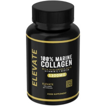 Elevate Supplements 100% Marine Collagen (Type 1), 60 Capsules | Added Hyaluronic Acid, Vitamin C & Biotin for Skin, Hair, Nail, Joint & Nervous Syst