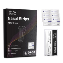 Light Pharma 60 Nasal Strips, Nose Tape for Day and Night Breathing,