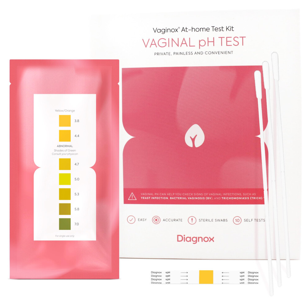 Diagnox Health Vaginal Ph Test Kit - Yeast Infection Test & Bv Test Strips For Women