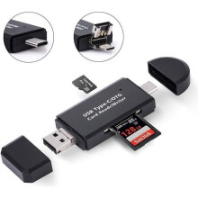 Geheugenkaartlezer - ZISONIX - RD320 - USB, Micro USB, USB-C - Compatibel met SD- en Micro SD-kaarten - 4-in-1