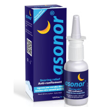 Asonor Snoring Nasal Spray (30milliliter), Effective Snore Stopper Drops for Better Sleep, Snore Relief Remedy Opens Up The Throat Air Passage, Enabl