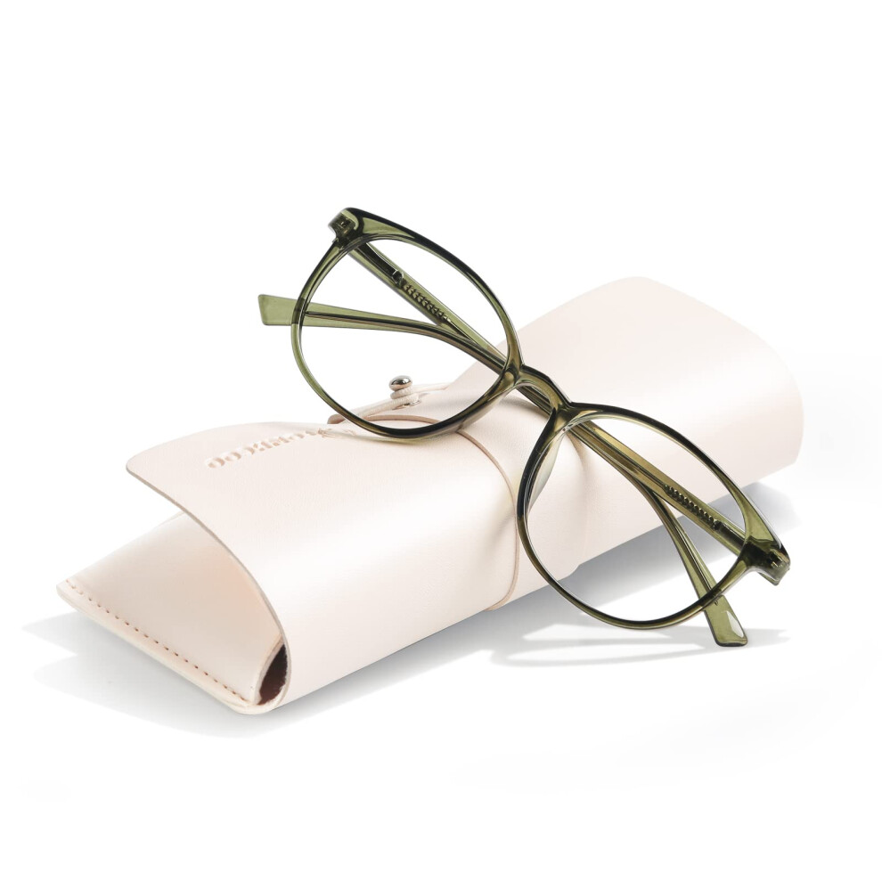 Fonhcoo Blue Light Blocking Glasses Women Men Computer Eyeglasses,Tr90 Fashion Round Transparent Anti Blue Light Glasses With Anti Eyestrain & Uv Gla