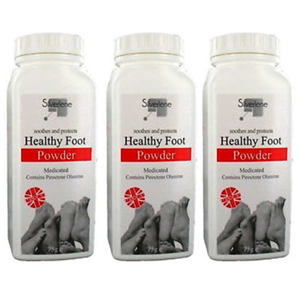 Longshawe Pkg Silverlene 3 X Athletes Healthy Foot Powder Medicated Treats & Prevents Anti Fungal 75G