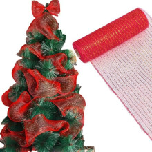 Gaaslint - Kerstdecoratie - Rood - 26 cm x 10 m - Polypropyleen - Voor buiten
