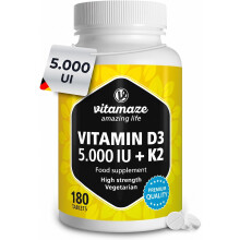 Vitamin D3 K2 (5000 IU Vitamin D3 + Vitamin K2 MK7 100 mcg), Vitamins for Bones,