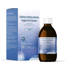 Cetirizine Dihydrochloride Allergy Relief Syrup | Antihistamine Oral Solution for Hay Fever, Dust & Pet Allergies, Hives, Redness and Itchiness of Sk