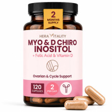 Inositol Capsules for Women – Myo & D-Chiro Inositol Complex for PCOS & Hormone Balance | 120 Capsules (2 Month Supply) | with Folic Acid & Vitamin