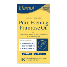 Efamol Evening Primrose Oil Capsules 500mg | High Strength Pure Evening Primrose Oil | Vitamin E | Menopause Vitamins | Helps Support Smooth Skin | 9