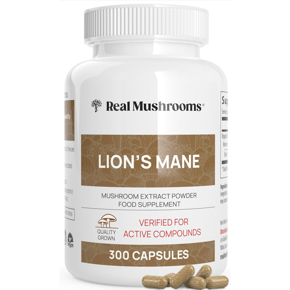 Real Mushrooms LionâS Mane Capsules - Organic Lions Mane Mushroom