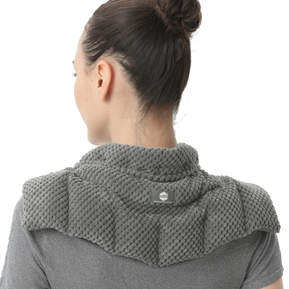 Uncn Wheat Bags Microwavable For Neck And Shoulders - Unscented Heated Neck Warmer - Microwave Heat Pad Pack - Heated Neck Wrap For Pain Relief, Muscle Te