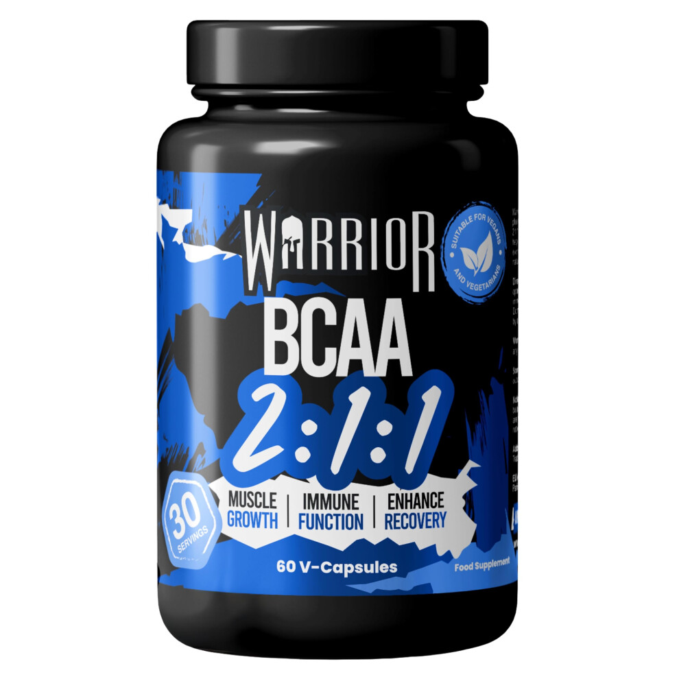 Warrior Bcaa Capsules – Branched-Chain Amino Acid Supplements, 2:1:1 Ratio (Leucine, Isoleucine, Valine) – For Pre Workout & Post Workout Muscle R