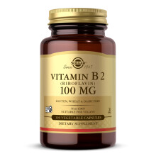 Solgar Vitamin B2 (Riboflavin) 100 mg Vegetable Capsules - Pack of