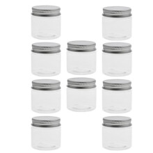 10 stuks lege plastic cosmetische containers met deksels voor crèmemonsters en make-up, inhoud 60 ml