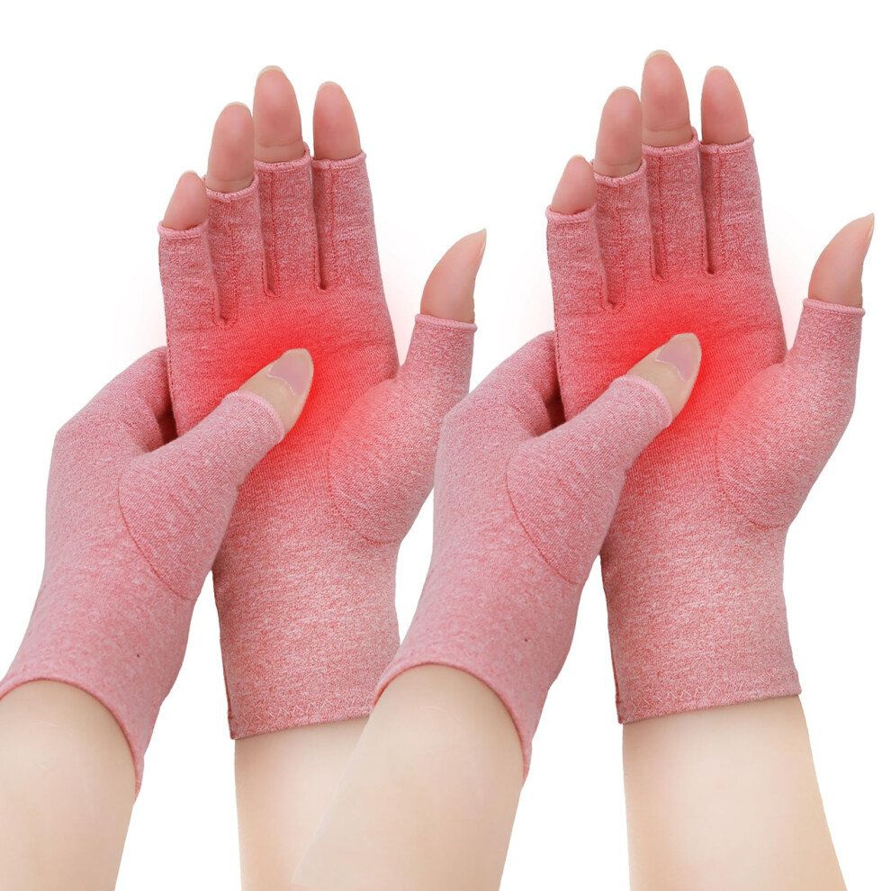 Donfri 2 Pairs Arthritis Gloves Fingerless Compression Gloves For Women Men Relieve Symptoms Rheumatoid Osteoarthritis Raynauds Disease Breathable Co