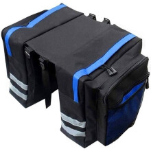 Fietsrugzak met bagagedrager, dubbele tas, waterdicht zadel, mountainbike - blauw