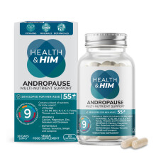 Health & Him Andropause 55+ Multivitamin for Men, with Vitamin D, Vitamin C, & Ashwagandha, Vegan & Gluten-Free, 30-Day Supply, 60 Capsules