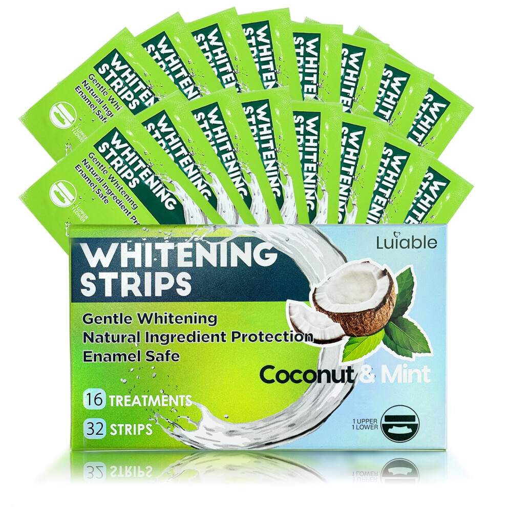 Luiable Teeth Whitening Strips For Tooth White: Professional Dentist Formulated Teeth Whitener Enamel 16 Treatments Enamel-Safe Â 32 Non-Sensitive Strips