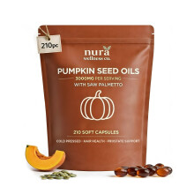 Pumpkin Seed Oil Capsules 3000mg - 70% Linoleic & Oleic Acid, 210 Softgels Cold Pressed Linoleic & Oleic Acid, 70 Day Supply