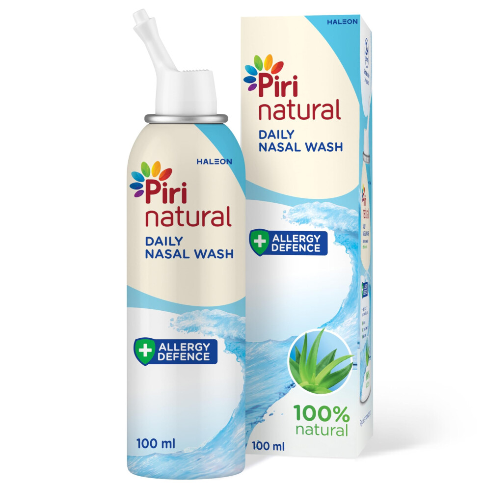 Piri Pirinatural Nasal Spray, Daily Nasal Wash For Allergy Defence, Allergens Hayfever & Dust Wash, 100Ml