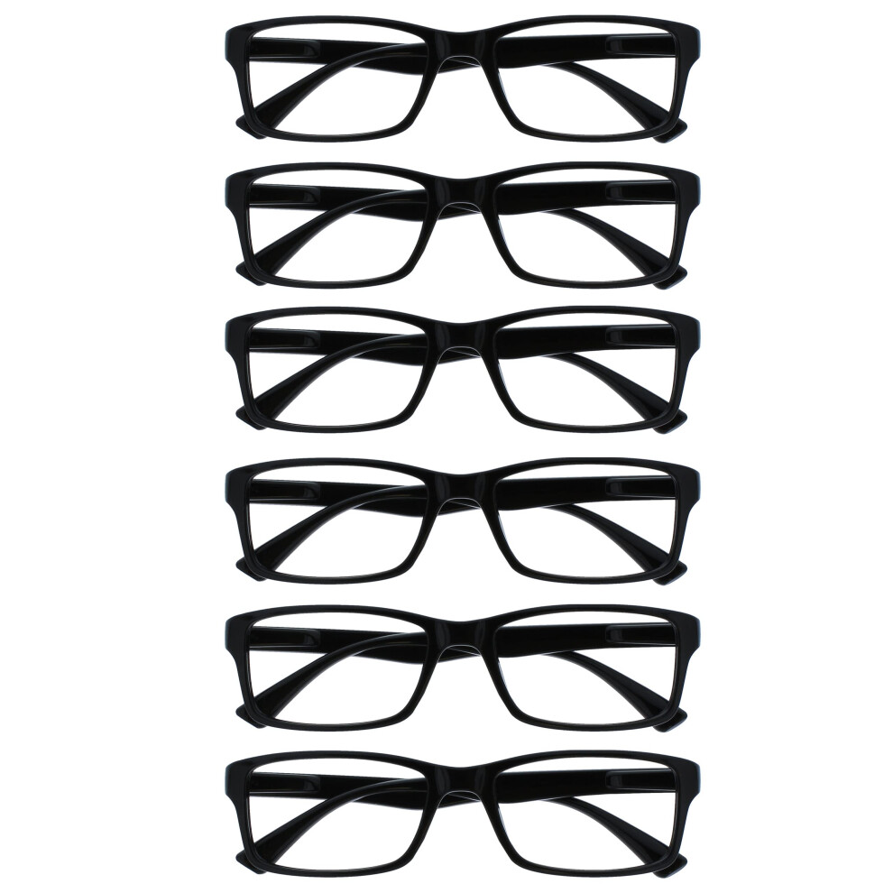Opulize Pep Reading Glasses For Women Men, Scratch Resistant Rectangular Frame W