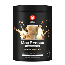 MaxiNutrition MaxPresso White Chocolate Mocha, Protein Coffee, Whey Protein Powder, 21 g Protein per Serving, Sugar-Free & Low-Fat, Mix Warm or Cold