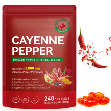 Cayenne Pepper Capsules, Cayenne Pepper Capsaicin Supplement with Grape Seed, Hawthorn, Beetroot Extracts & Vitamin E D3 K2 for Leg Vein, Heart & Cir