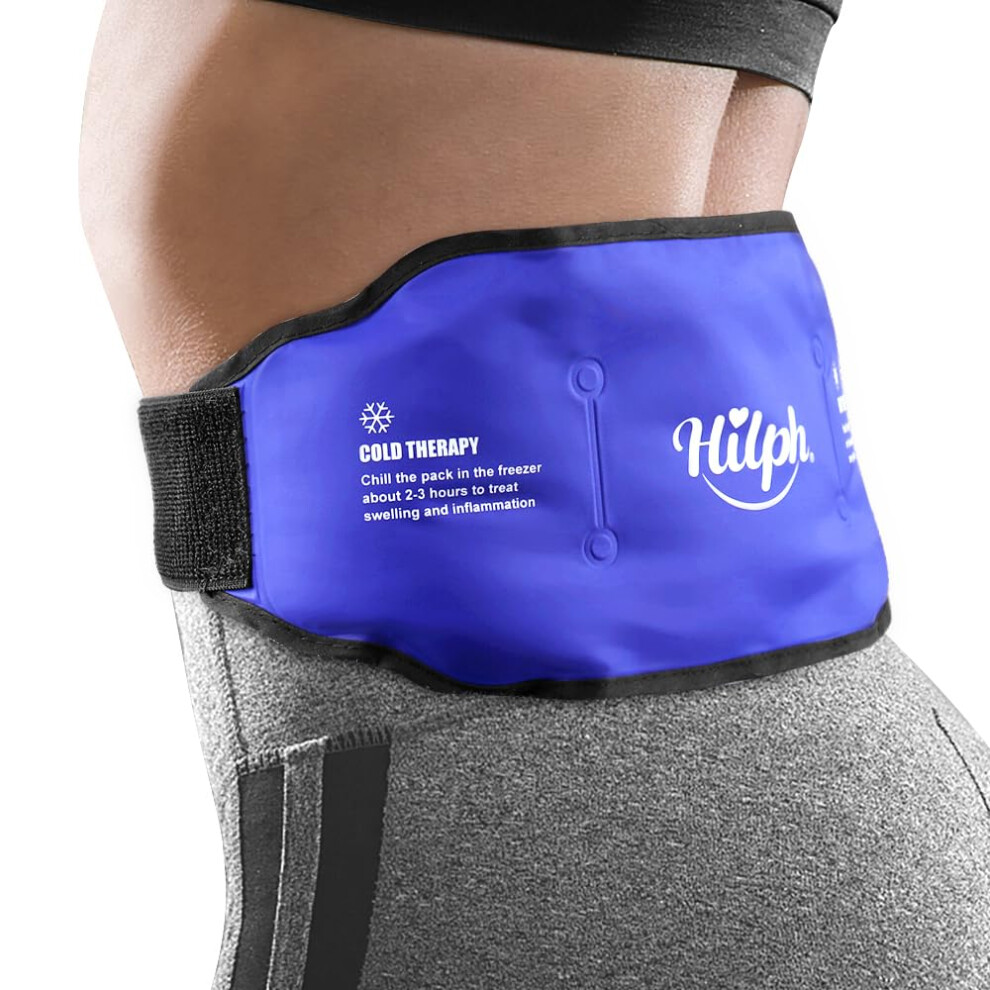 Hilph Ice Pack For Back Pain Relief, Reusable Lower Back Gel Wrap Hot Cold Compression Therapy Lumbar Ice Pack For Back Injuries, Sciatic Nerve, Hern