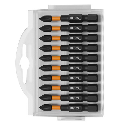 10PCS 50mm PH2 Magnetic  Bit Set  Phillips Impact Batch  Hardness Screwdriver Bit Screw Driver Hand Tool 1