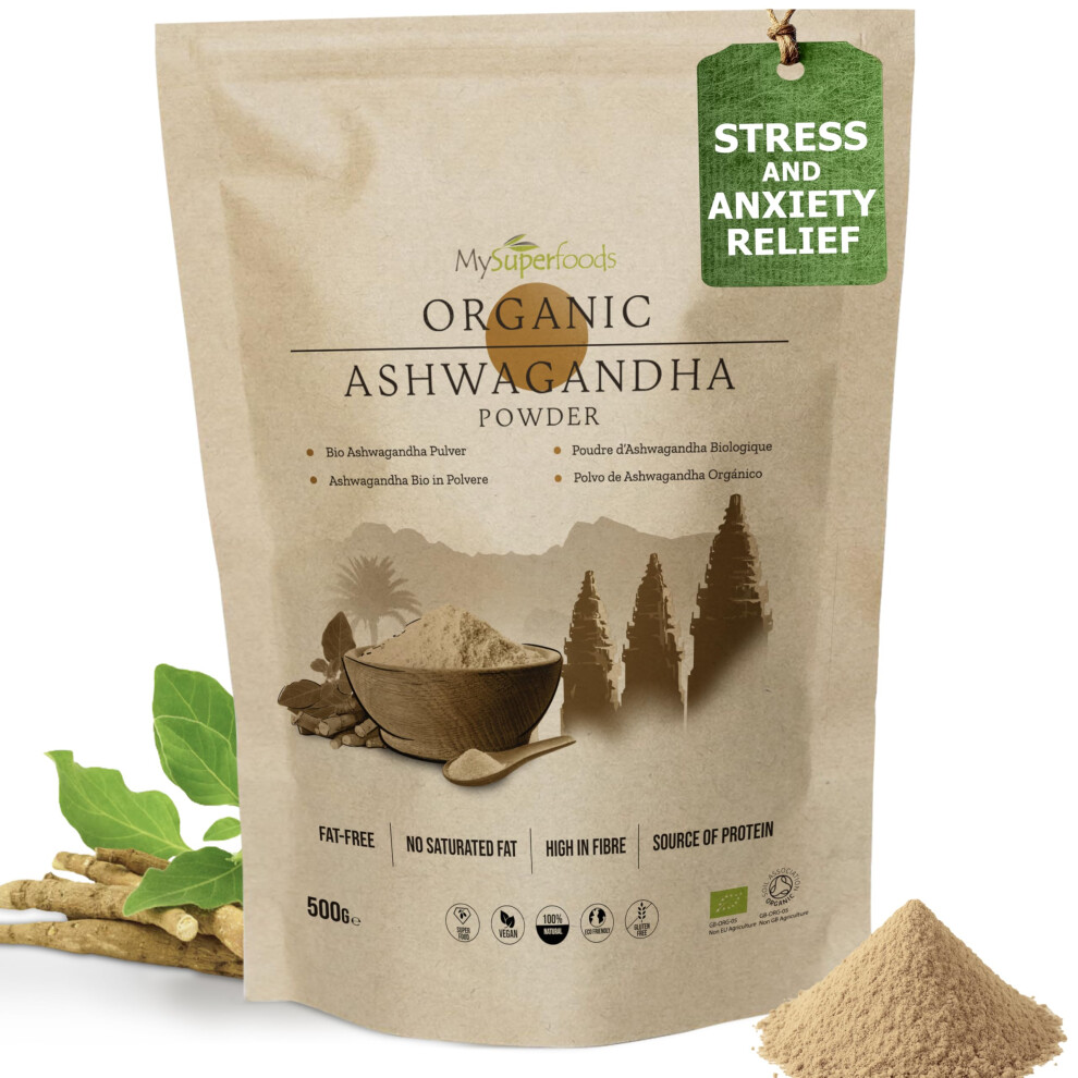 Mysuperfoods Organic Ashwagandha Root 500G | Vegan | Gluten Free | Non-Gmo | Superfood
