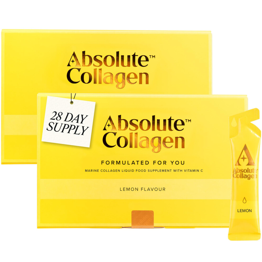 Absolute Collagen Marine Liquid Collagen Supplement For Women | New Lemon Flavour, Supports Hair, Nail & Skin Health, 8000Mg Of Hydrolysed Collagen P