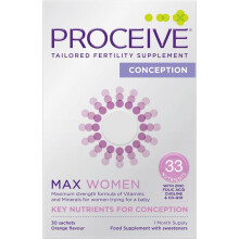 Proceive MAX Women - Fertility Supplement for Conception - Pregnancy Vitamins for Women Trying to Conceive - Zinc, Folic Acid, Vitamin D - 30 Sachet