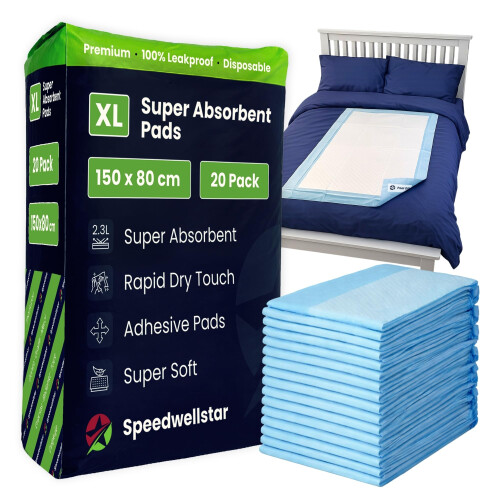 Incontinence Bed Pads Disposable Extra Large 150x80cm | 20 Pack |