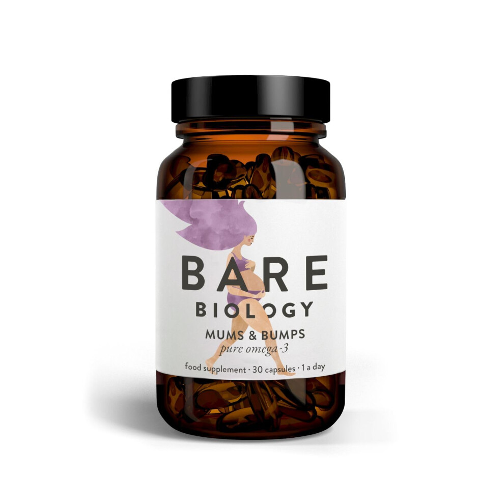 Bare Biology Omega 3 Pregnancy Supplement - Mums & Bumps Fish Oil Capsules (30 Servings) Dha 560Mg, High Strength & 3Rd Party Tested For Preconceptio