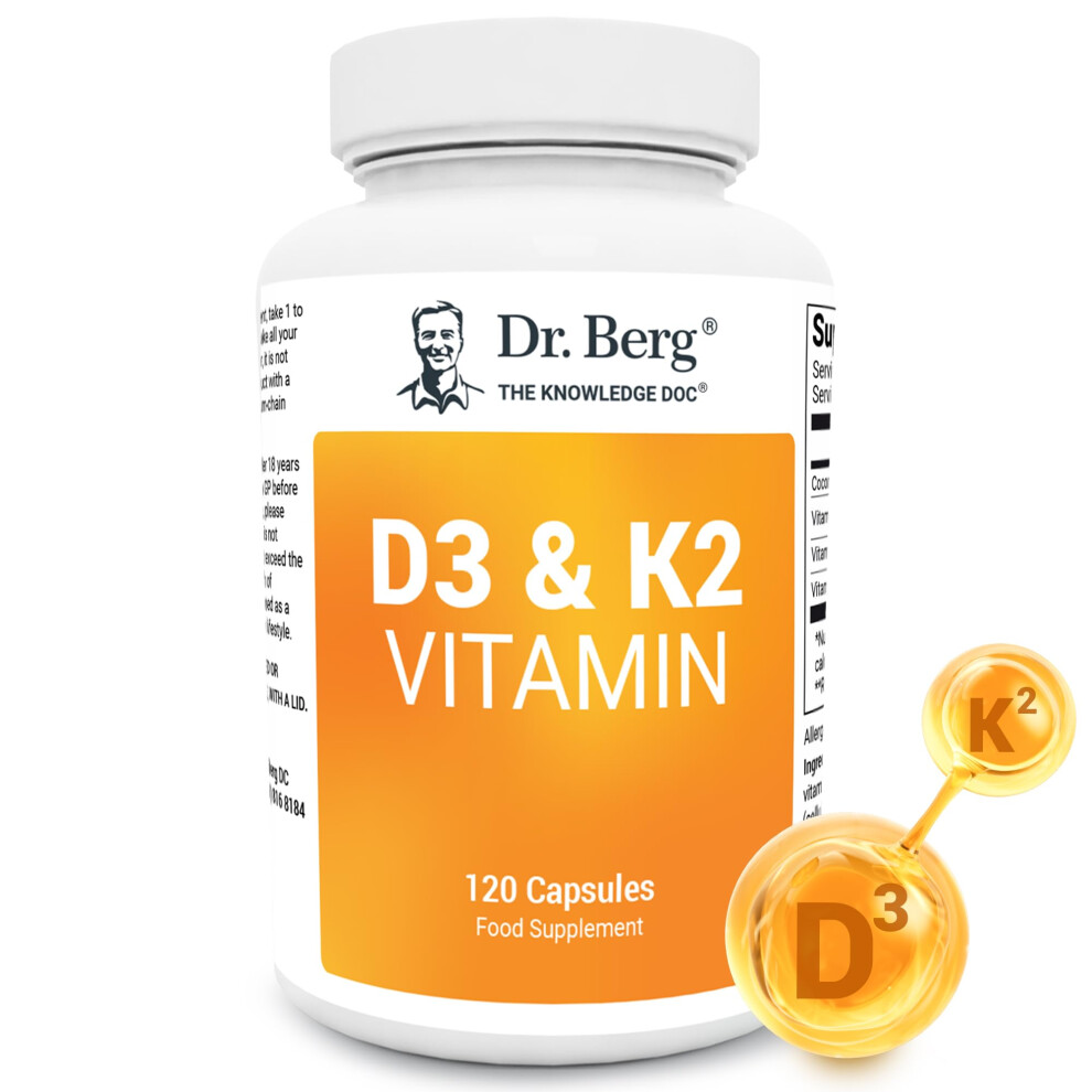 Photos - Vitamins & Minerals Dr. Berg Vitamin D3 K2 w/ MCT - Includes 2,000 IUs of Vitamin D3 & 50 mcg MK7 Vitamin K2 - No Added Sugars, Maltodextrin or
