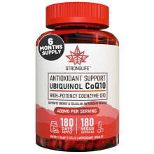 CoQ10 Ubiquinol 400mg – 180 Capsules – 6 Month Supply - High Strength – Active Form – Bioavailable Coenzyme Q10 Supplement